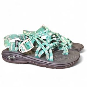 Chaco Z/Cloud Style Sandals Women 6 Green Strap Hiking Comfort Like New